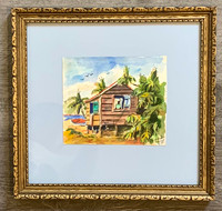 Original Watercolor in Calais Frame Gold
