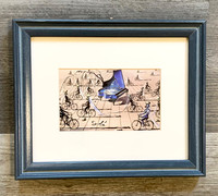 Color Photograph in Blue Grey Chicago Frame
