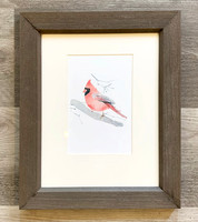 Cardnial Watercolor in Barnwood