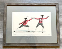 Handcolored Pen and Ink in Silver Willow Frame