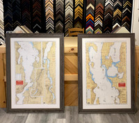 Over Size Waterway Maps in Bronze Bomar
