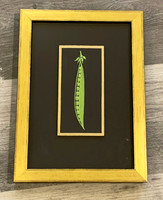 Pea Painting in Double Mat in Yellow Spencer